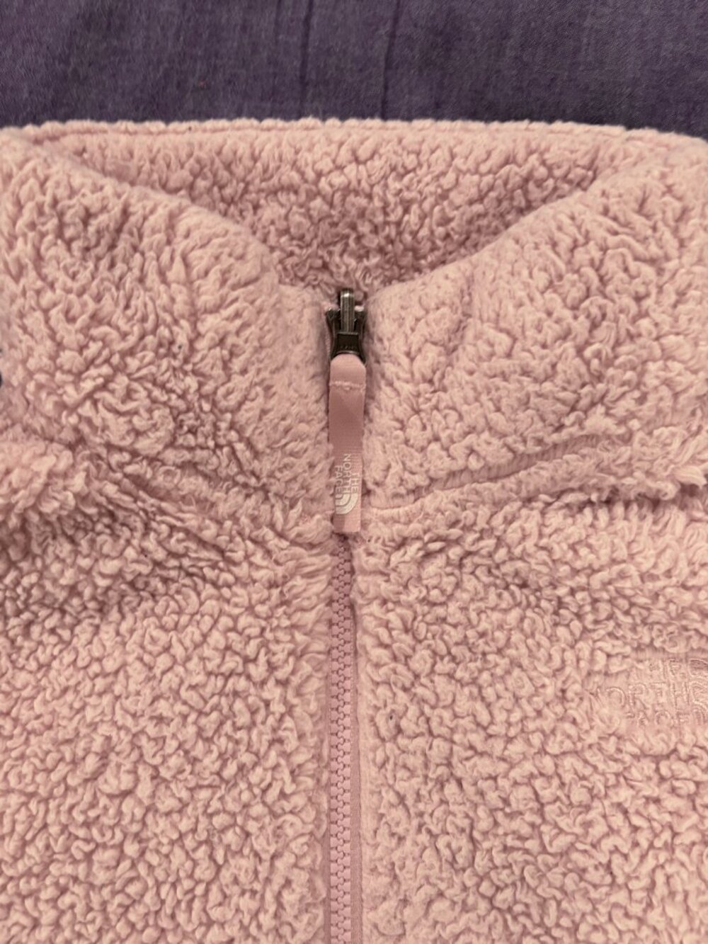 The North Face Girls Large Pink Sherpa Fleece Jacket Cozy Zip Up - Picture 4 of 9